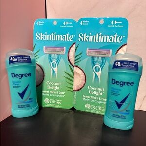 Degree Shower Clean Deodorant and Skintimate Coconut Delight Razor Set